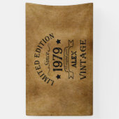 パーソナライズされたヴィンテージ45歳の誕生日プレゼント 横断幕 (縦)