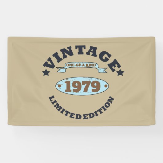 パーソナライズされたヴィンテージ45歳の誕生日プレゼント 横断幕 (横)