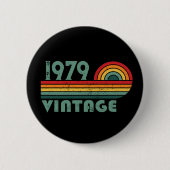 パーソナライズされたヴィンテージ45歳の誕生日プレゼント 缶バッジ (正面)