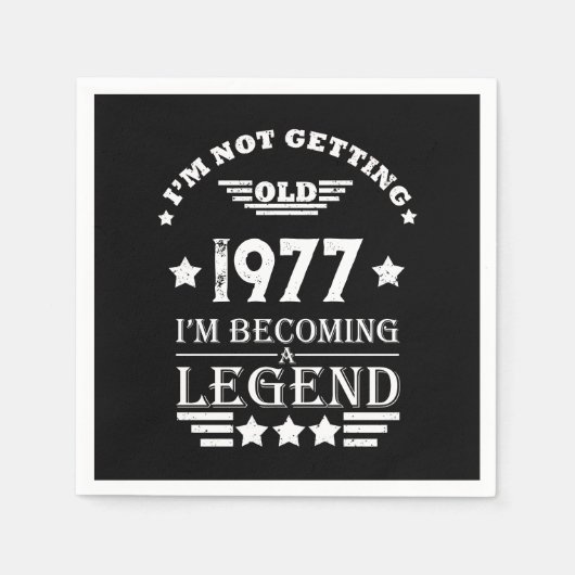 パーソナライズされたヴィンテージ45th誕生日パーティー スタンダードカクテルナプキン (正面)