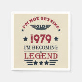 パーソナライズされたヴィンテージ45th誕生日パーティー スタンダードカクテルナプキン (正面)