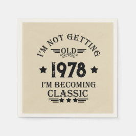 パーソナライズされたヴィンテージ45th誕生日パーティー スタンダードカクテルナプキン