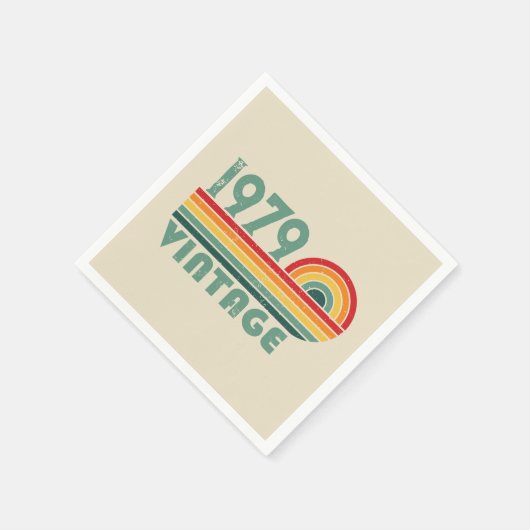 パーソナライズされたヴィンテージ45th誕生日パーティー スタンダードカクテルナプキン (角)