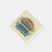 パーソナライズされたヴィンテージ45th誕生日パーティー スタンダードカクテルナプキン (角)