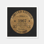 パーソナライズされたヴィンテージ45th誕生日パーティー スタンダードカクテルナプキン (正面)