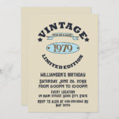 パーソナライズされたヴィンテージ45th誕生日パーティー 招待状 (正面/裏面)