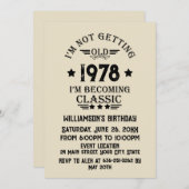 パーソナライズされたヴィンテージ45th誕生日パーティー 招待状 (正面/裏面)