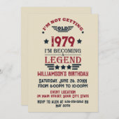 パーソナライズされたヴィンテージ45th誕生日パーティー 招待状 (正面/裏面)