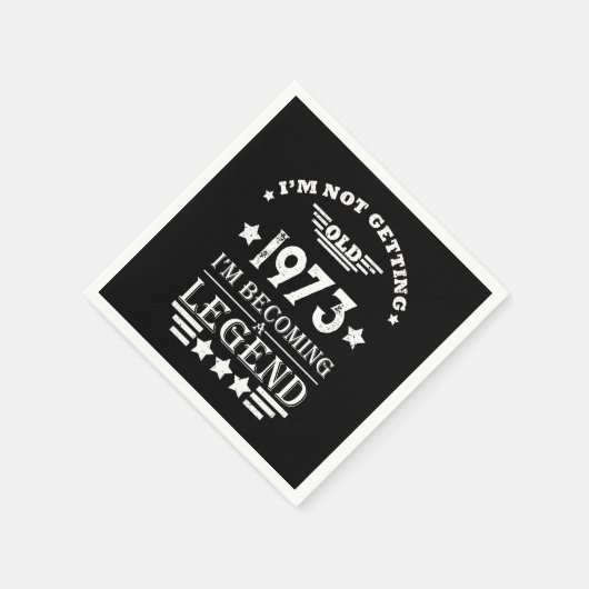 パーソナライズされたヴィンテージ50歳の誕生日パーティー スタンダードカクテルナプキン (角)