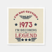 パーソナライズされたヴィンテージ50歳の誕生日パーティー スタンダードカクテルナプキン (正面)