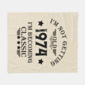 パーソナライズされたヴィンテージ50歳の誕生日パーティー フリースブランケット (正面(横))