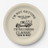 パーソナライズされたヴィンテージ50歳の誕生日パーティー ペーパープレート (正面)