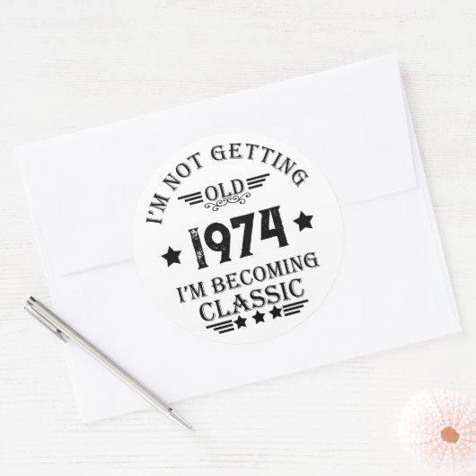 パーソナライズされたヴィンテージ50歳の誕生日パーティー ラウンドシール (封筒)