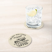 パーソナライズされたヴィンテージ50歳の誕生日パーティー ラウンドペーパーコースター (インサイチュ)