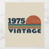 パーソナライズされたヴィンテージ50歳の誕生日パーティー ワインラベル (シングルラベル)