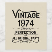 パーソナライズされたヴィンテージ50歳の誕生日パーティー ワインラベル (シングルラベル)