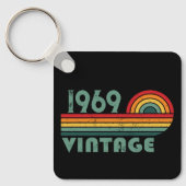 パーソナライズされたヴィンテージ55歳の誕生日パーティー キーホルダー (正面)