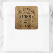 パーソナライズされたヴィンテージ55歳の誕生日パーティー スクエアシール (バッグ)