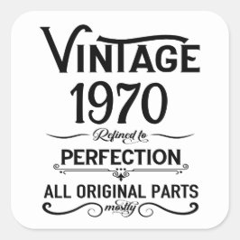 パーソナライズされたヴィンテージ55歳の誕生日パーティー スクエアシール