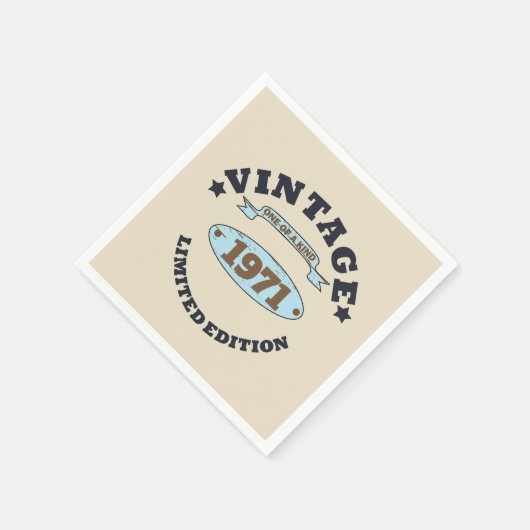パーソナライズされたヴィンテージ55歳の誕生日パーティー スタンダードカクテルナプキン (角)