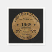 パーソナライズされたヴィンテージ55歳の誕生日パーティー スタンダードカクテルナプキン (正面)