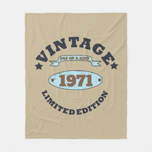 パーソナライズされたヴィンテージ55歳の誕生日パーティー フリースブランケット (正面)