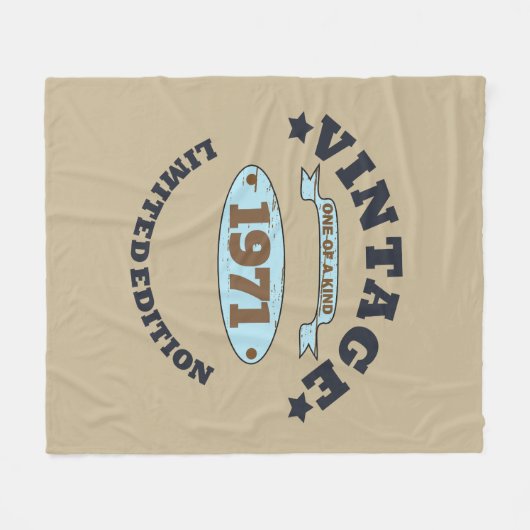 パーソナライズされたヴィンテージ55歳の誕生日パーティー フリースブランケット (正面(横))