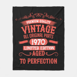 パーソナライズされたヴィンテージ55歳の誕生日パーティー フリースブランケット