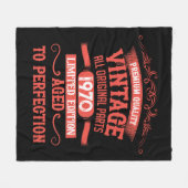 パーソナライズされたヴィンテージ55歳の誕生日パーティー フリースブランケット (正面(横))