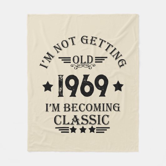 パーソナライズされたヴィンテージ55歳の誕生日パーティー フリースブランケット (正面)