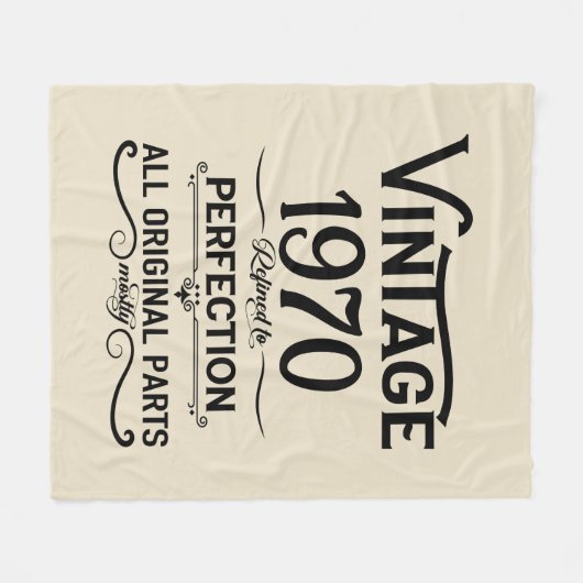 パーソナライズされたヴィンテージ55歳の誕生日パーティー フリースブランケット (正面(横))