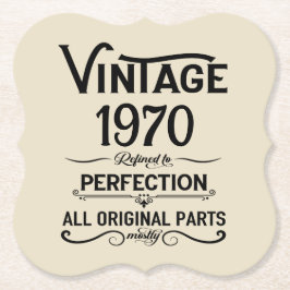 パーソナライズされたヴィンテージ55歳の誕生日パーティー ペーパーコースター