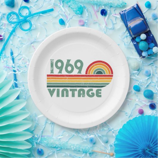 パーソナライズされたヴィンテージ55歳の誕生日パーティー ペーパープレート (パーティー)