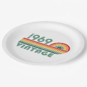 パーソナライズされたヴィンテージ55歳の誕生日パーティー ペーパープレート (アングル)