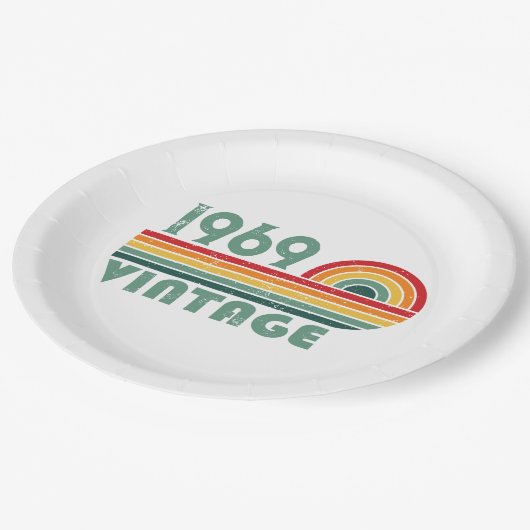 パーソナライズされたヴィンテージ55歳の誕生日パーティー ペーパープレート (アングル)