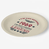 パーソナライズされたヴィンテージ55歳の誕生日パーティー ペーパープレート (アングル)