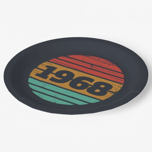 パーソナライズされたヴィンテージ55歳の誕生日パーティー ペーパープレート (アングル)