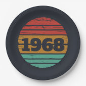 パーソナライズされたヴィンテージ55歳の誕生日パーティー ペーパープレート (正面)