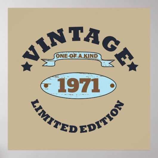 パーソナライズされたヴィンテージ55歳の誕生日パーティー ポスター (正面)