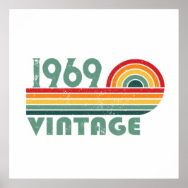 パーソナライズされたヴィンテージ55歳の誕生日パーティー ポスター