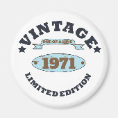 パーソナライズされたヴィンテージ55歳の誕生日パーティー マグネット (正面)