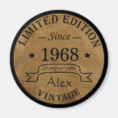 パーソナライズされたヴィンテージ55歳の誕生日パーティー マグネット (正面)