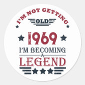 パーソナライズされたヴィンテージ55歳の誕生日パーティー ラウンドシール (正面)