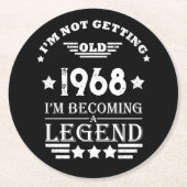 パーソナライズされたヴィンテージ55歳の誕生日パーティー ラウンドペーパーコースター (正面)