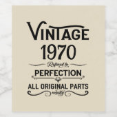 パーソナライズされたヴィンテージ55歳の誕生日パーティー ワインラベル (シングルラベル)