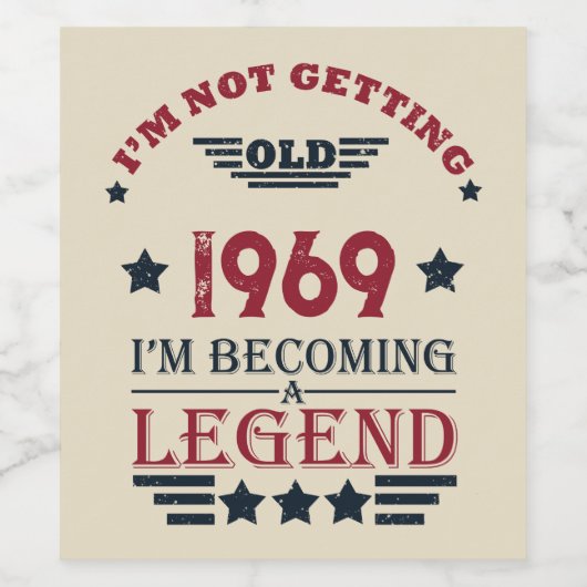 パーソナライズされたヴィンテージ55歳の誕生日パーティー ワインラベル (シングルラベル)