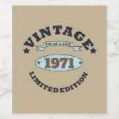 パーソナライズされたヴィンテージ55歳の誕生日パーティー ワインラベル (シングルラベル)