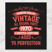 パーソナライズされたヴィンテージ55歳の誕生日パーティー ワインラベル (シングルラベル)