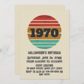 パーソナライズされたヴィンテージ55歳の誕生日パーティー 招待状 (正面/裏面)