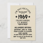 パーソナライズされたヴィンテージ55歳の誕生日パーティー 招待状 (正面)